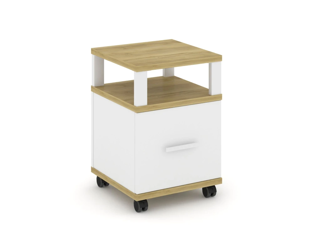 Тумба мобильная 1 распаш. фасад с надставкой CN.TUM-008 W 420x420x615 Концепт / Concept