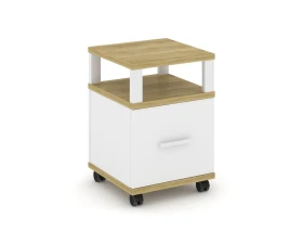 Тумба мобильная 1 распаш. фасад с надставкой CN.TUM-008 W 420x420x615 Концепт / Concept images