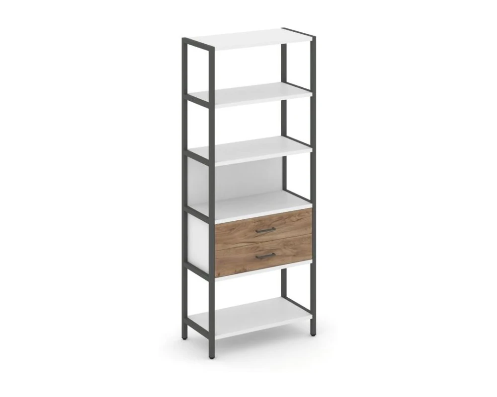 Односекционный стеллаж пятиярусный с ящиками 810х400х1980 Шелф Систем / Shelf System