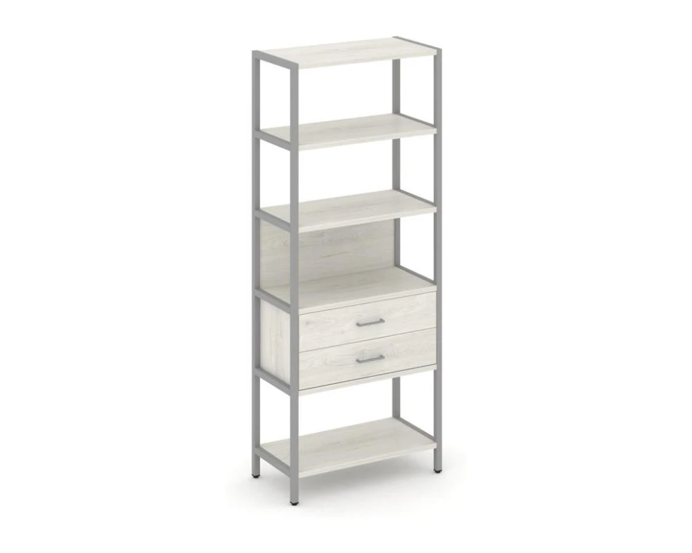 Односекционный стеллаж пятиярусный с ящиками 810х400х1980 Шелф Систем / Shelf System