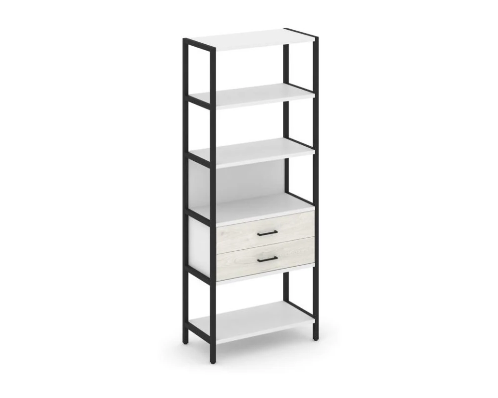 Односекционный стеллаж пятиярусный с ящиками 810х400х1980 Шелф Систем / Shelf System