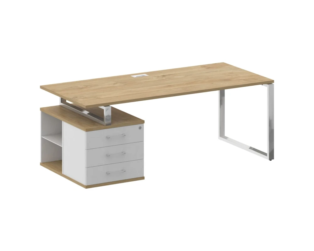 Стол для руководителя с опорной тумбой , левый 200 Шифт / Shift