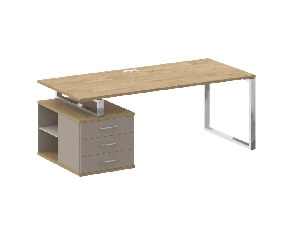 Стол для руководителя с опорной тумбой , левый 200 Шифт / Shift