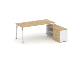 Стол письменный с греденцией правой на А-образном каркасе 1580x800x750 Стайл Проджект Директ Люкс / Style Project Direct Lux images