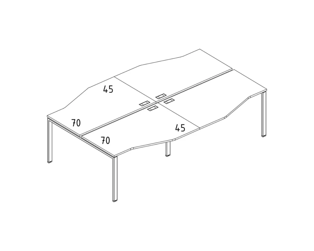 Рабочая станция (4х120) столы Техно каркас UNO A4.PRO