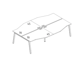Станция с каркасом TRE и столами Техно (4х120) A4.PRO images