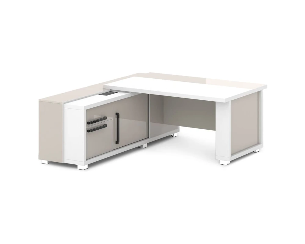 Стол с греденцией (беспроводная зарядка, 2xUSB, розетка) 1835х2016х750 Грейс / Grace