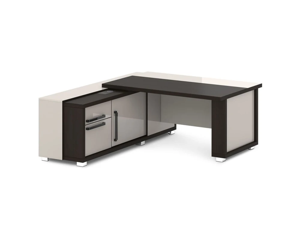 Стол с греденцией (беспроводная зарядка, 2xUSB, розетка) 1835х2016х750 Грейс / Grace