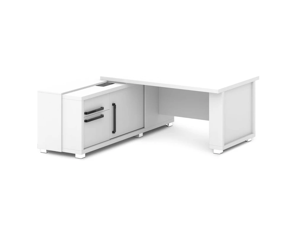 Стол с греденцией (беспроводная зарядка, 2xUSB, розетка) 1835х2016х750 Грейс / Grace