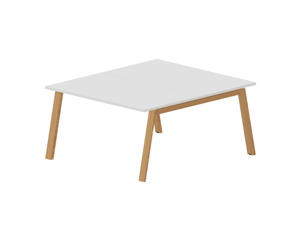 Стол bench отдельный 140х160х75 (без отверстий) Артвуд / Artwood Белый/Бук