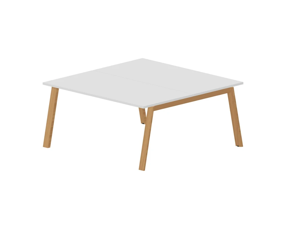 Стол bench отдельный 160х160х75 (без отверстий) Артвуд / Artwood Белый/Бук