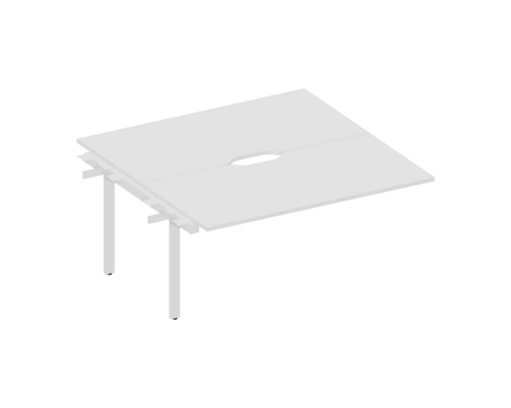 Стол bench приставной 160х160х75 (с эргономичными вырезами) Артвуд / Artwood Белый/Бук