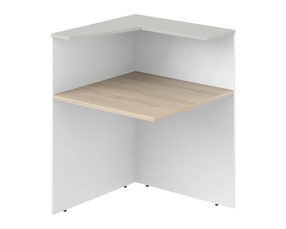 Модуль угловой левый 818х818х1125 Квадро / Quadro Белый/Акация равелло/Серый бархат