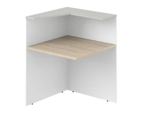 Модуль угловой левый 818х818х1125 Квадро / Quadro Белый/Акация равелло/Серый бархат images