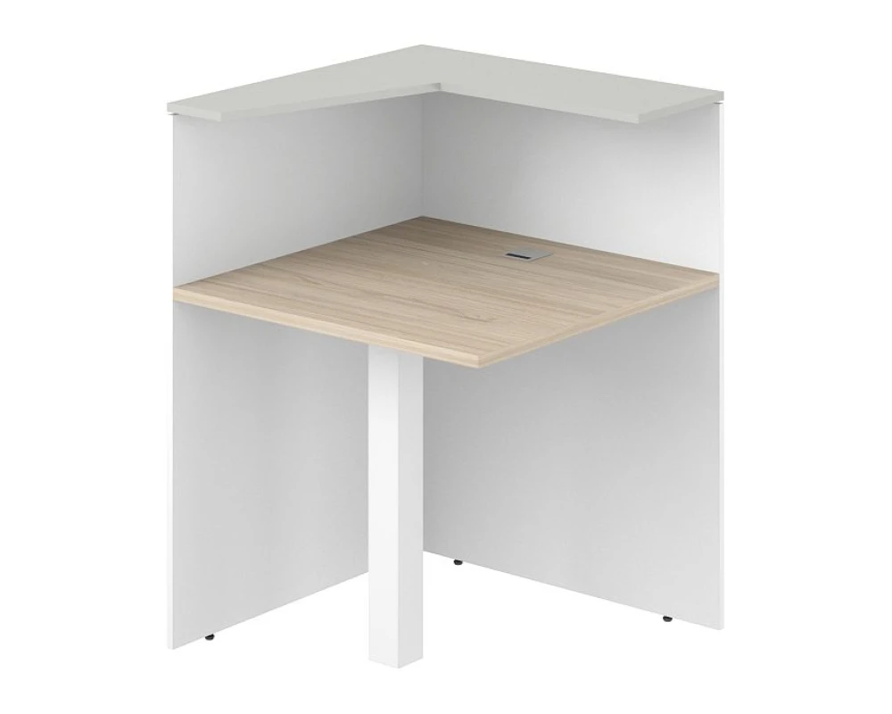 Модуль угловой левый 818х818х1125 Квадро / Quadro Белый/Акация равелло/Серый бархат